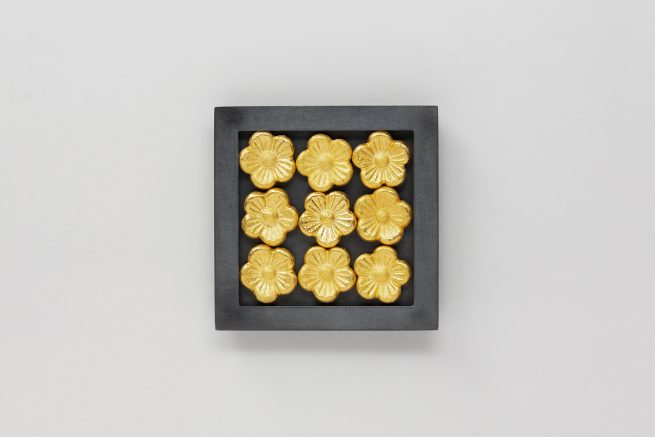 Silber oxidiert, Gold 750, Sepiaguss, 2020